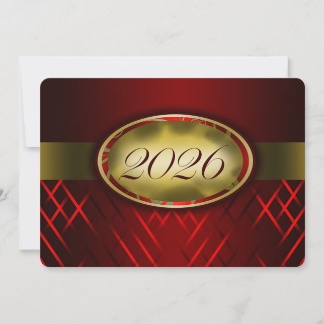 Convite Turma de 2026 Vermelho e Dourado (Frente)