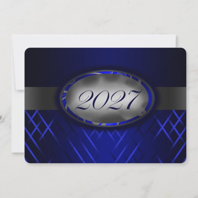 Convite Turma de 2027 Azul e Prata (Frente)