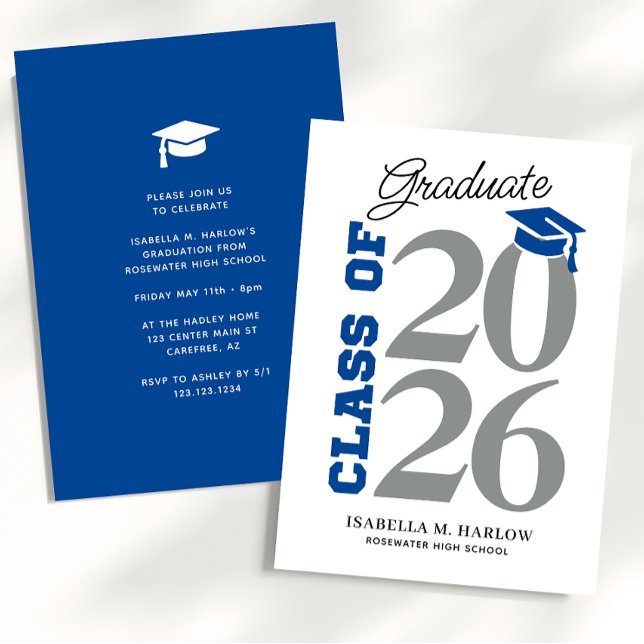 Convite Turma de Formatura Blue Gray YY (Criador carregado)