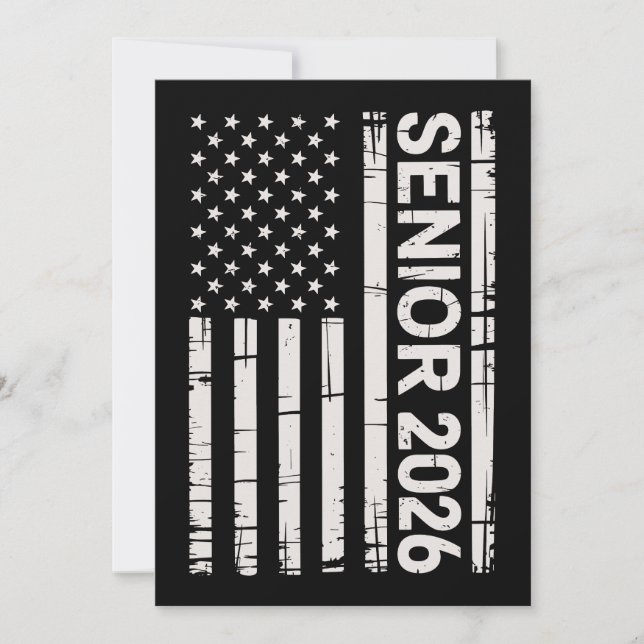 Convite Turma de Formatura de 2026 Bandeira Patriótica Ame (Frente)