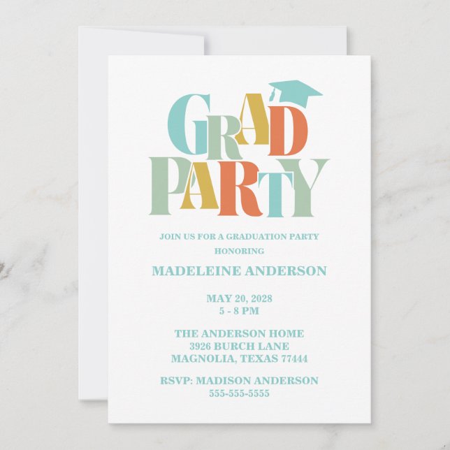 Convite Turma Retro de Parabéns Formatura Foto (Frente)