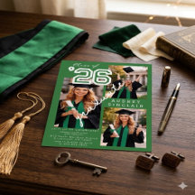 Turma Verde Moderna de 2026 Graduação de 3 Fotos
