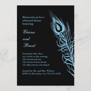 Convite Turquesa agite seu rabo-de-cauda ensaiando jantar