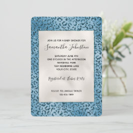 Convite Turquesa Azul-Leopardo-Estimulante