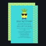 Convite Turquesa e Lemon Bar Tropical de Verão Mitzvah<br><div class="desc">O Bar Mitzvah,  do Cartoon de Praga Diversão,  é um convite personalizável para suas especificidades de eventos.</div>