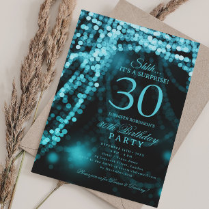Convite Turquesa Festa de Surpresa de 30 Anos