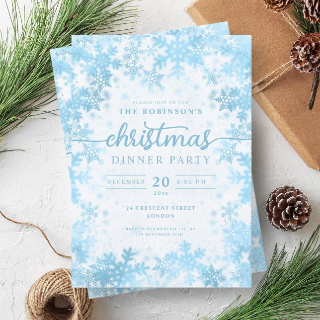Convite Turquesa Moderna Winter Wonderland Natal (Modern Turquoise Winter Wonderland Christmas Invitation)