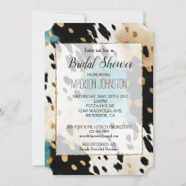 Convite Turquesa Preto Creme Dourado Vaqueira Ocidental Co