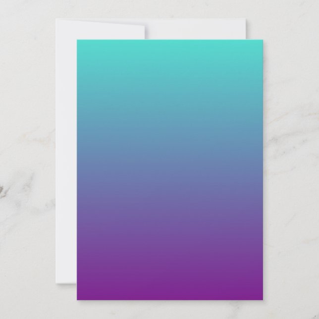 Convite Turquesa Roxo Ombre (Frente)