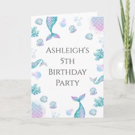 Convite Turquesa Sereia Pensava Aniversário