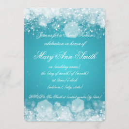 Convite Turquesa Sparkling da noite 2 do partido do doce