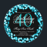 Convite Turquesa Sparkling das luzes do aniversário de 40<br><div class="desc">Modelo Sparkling elegante do convite de turquesa do partido de aniversário de 40 anos. Caracterizar a turquesa ilumina-se,  corda de turquesa e a turquesa sparkles. Excelente para o aniversário de 40 anos e o mais!</div>