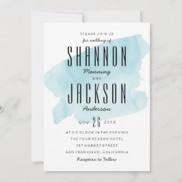Convite Turquesa Watercolor Wash Invitation