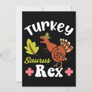 Convite Turquia Saurus Rex Ação de Graças Dinossauro Turqu