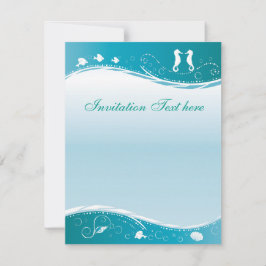 Convite Turquoise Beach Wedding Invitation