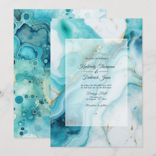 Convite Turquoise e Patina Agate Wedding