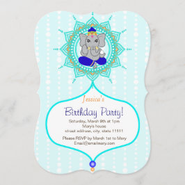 Convite Turquoise Ganesh Birthday 5" x 7"
