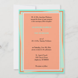 Convite Turquoise Geométrica Cantaloupe