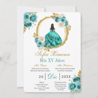 Convite Turquoise Quinceañera Invitation