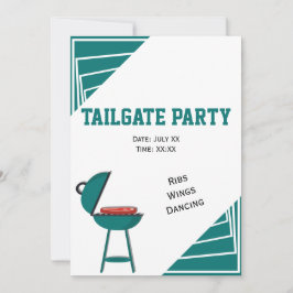 Convite Turquoise Tailgate Ribs Wings Dancing Party
