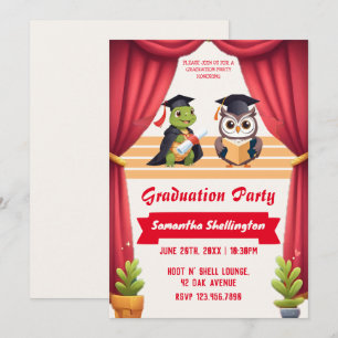 Convite "Turtley Wise: Uma Festa de Formatura Owl-stravaga