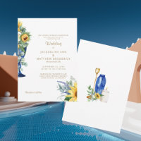Tuscan Sunflower Casamento Texto Dourado