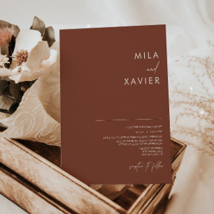 Convite Tuscan Terracotta Casamento mínimo moderno