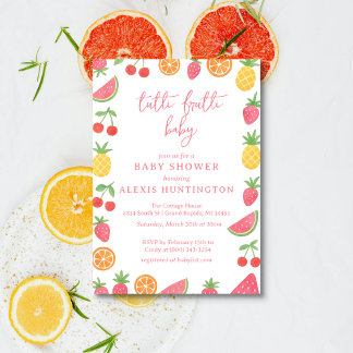 Convite Tutti Frutti Baby Shower Invitation
