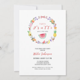 Convite Tutti Frutti Chá de fraldas, Chá tropical de Verão