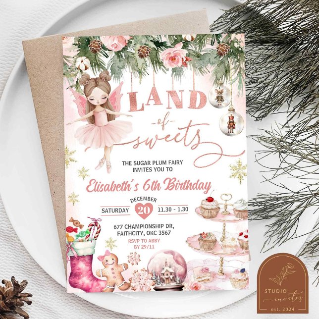 Convite Tutu Ballerina Birthday Girl (Criador carregado)