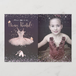 Convite Tutu de Aquarela Bege e Borboletas Apresentação de