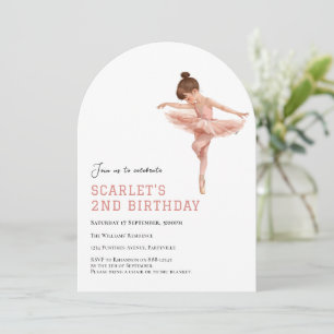 Convite Tutu de Bailarina Rosa para 2º Aniversário