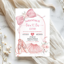 Convite Tutu Fofo Bailarina Rosa Coquete Segundo Aniversár