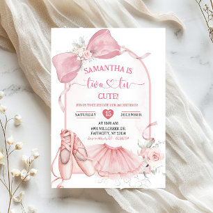 Convite Tutu Fofo Bailarina Rosa Coquete Segundo Aniversár