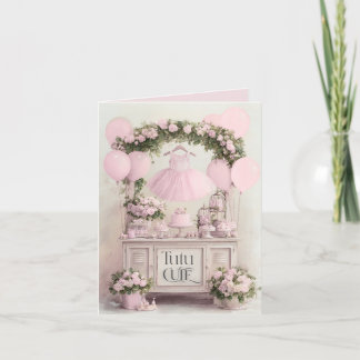 Convite Tutu Fofo Tema de Bailarina Rosa para Meninas