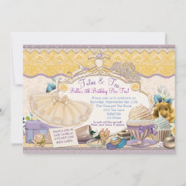 Convite Tutus and Tea Party Girls Vêm-Se