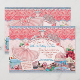 Convite Tutus and Tea Party Girls Vêm-Se