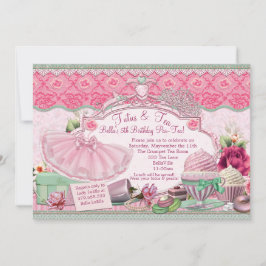 Convite Tutus and Tea Party Girls Vêm-Se