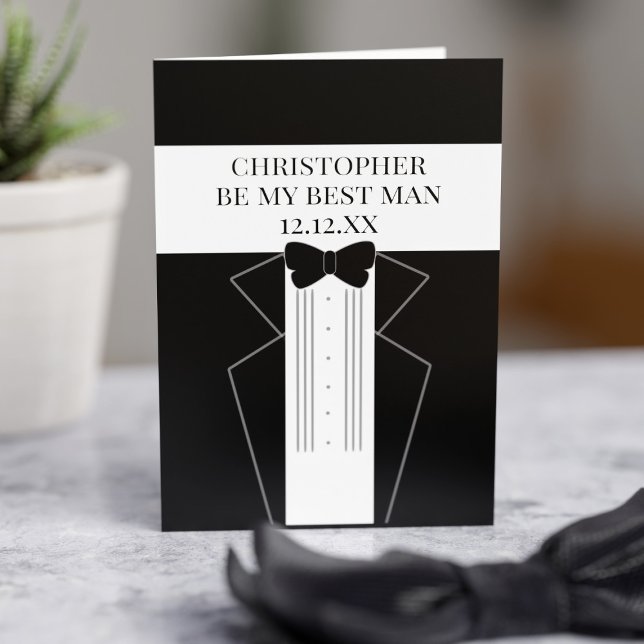 Convite Tuxedo Casamento Seja O Meu Melhor Padrinho de cas (Ask your best mate to be your Best Man with this card (or Groomsman - just change the text))