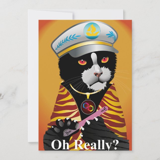 Convite  Tuxedo cat, the carefree! (Frente)