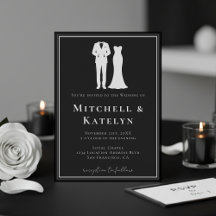 Tuxedo & Dress Minimal Border Black Wedding