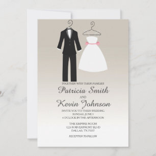 Convite Tuxedo e Casamento de Vestido
