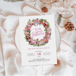 Convite ’Twas um Aniversário de Natal | Coroa de Natal
