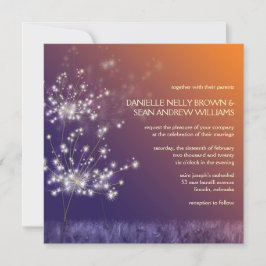Convite Twilight Dandelions Floral Weding