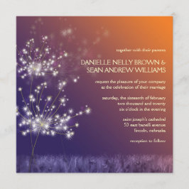 Convite Twilight Dandelions Floral Weding