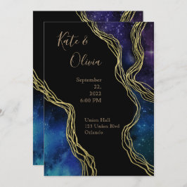 Convite Twilight Moon Phases Dark e Moody Wedding Invita