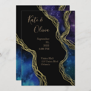 Convite Twilight Moon Phases Dark e Moody Wedding Invita