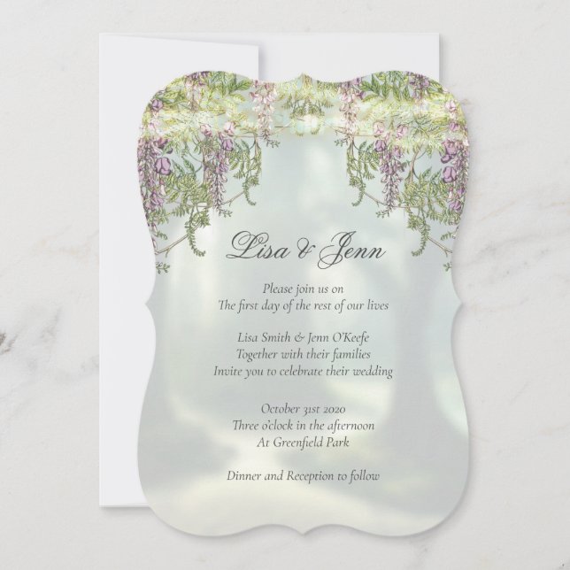 Convite Twilight Wisteria Woodland Fairytale Wedding (Frente)
