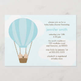 Convite Twin Baby Boys em um Balão