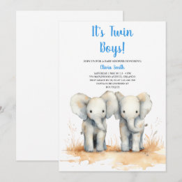 Convite Twin Baby Shower Invitation – Double the Joy Baby 